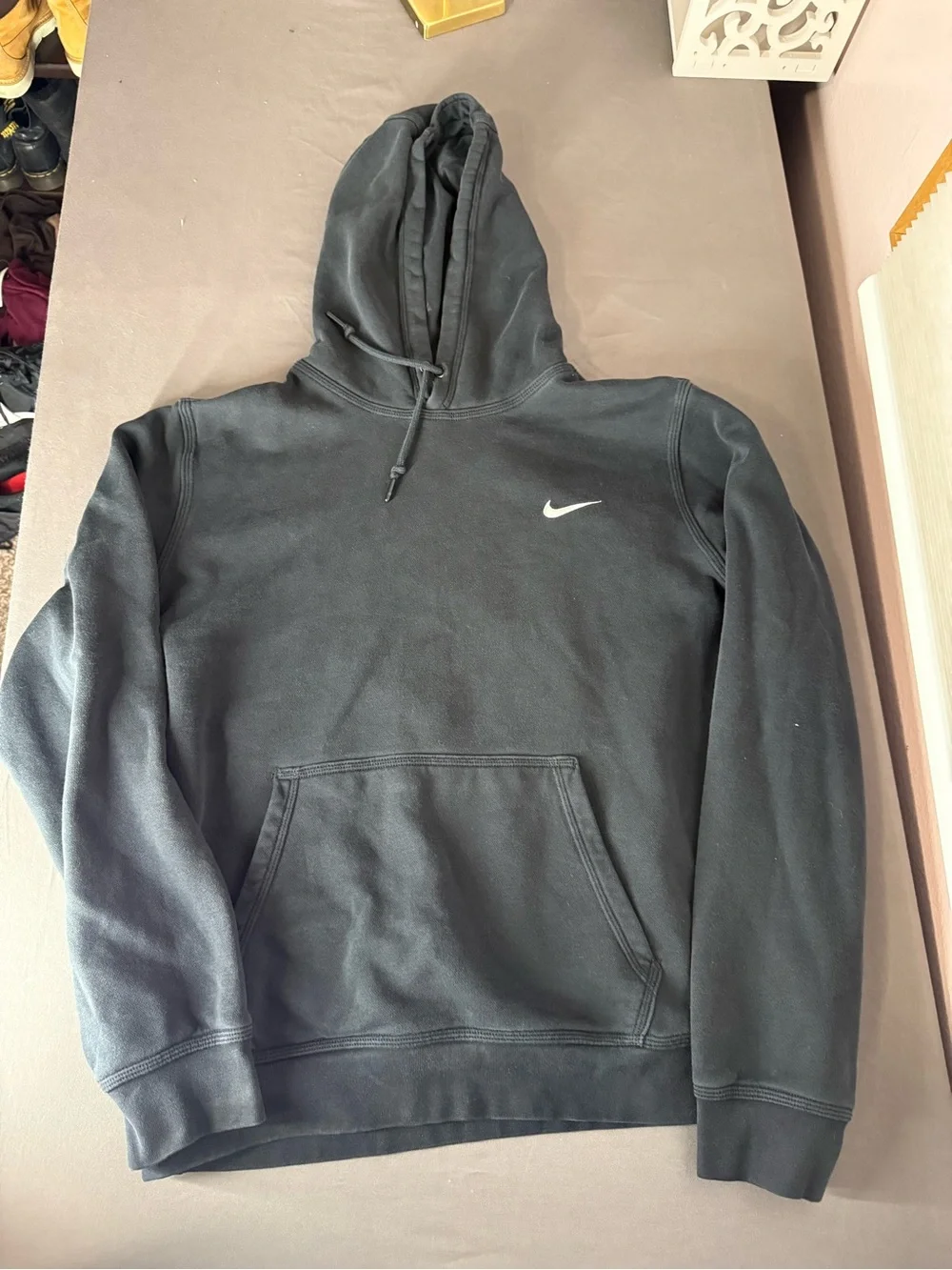 Nike Black Pullover Hoodie with White Swoosh